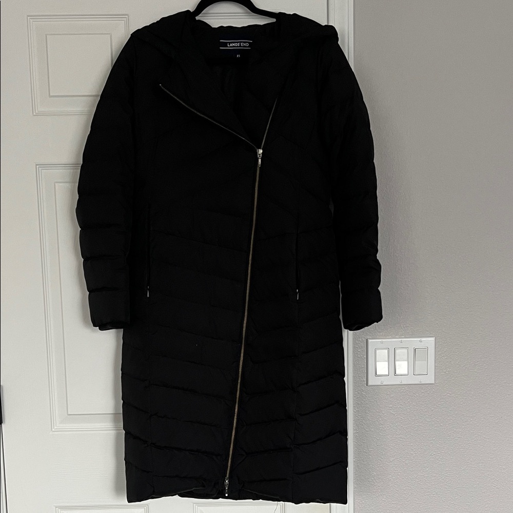 Lands' End Black Puffer Jacket